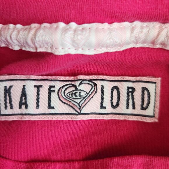 Kate Lord VTG Barbiecore Pink Long Sleeve Top-Crested-Mock Turtle-Y2K Preppy L - Picture 7 of 10